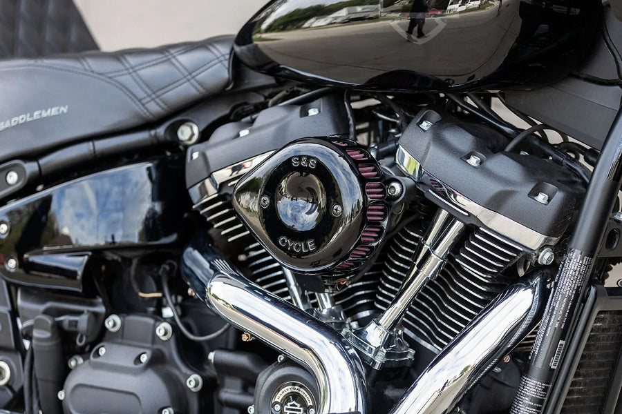 Harley-Davidson XL 883 L Sportster SuperLow [2020] - Stealth Luftfilterabdeckung – Oberfläche: Schwarz – Oberfläche: Schwarz, Glänzend – Design: Mini Teardrop – Bild 3