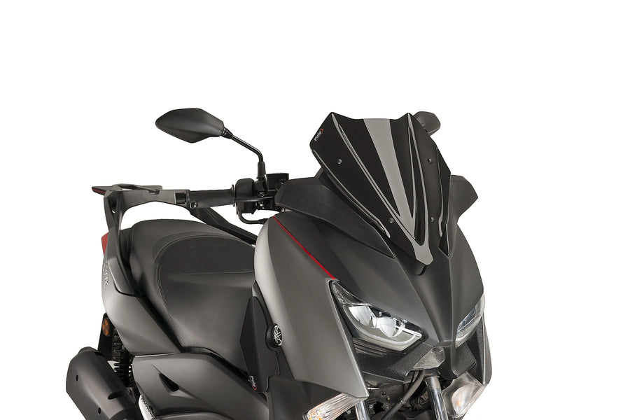 XMAX 125/400 [2018] & XMAX 300 [2017–2018] - PUIG V-Tech Line Sport Windschild | Schwarz | PUIG 9474N