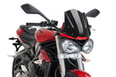 TRIUMPH STREET TRIPLE S [2017–2019] - New Generation Sport Windschild | Schwarz | PUIG 9999N
