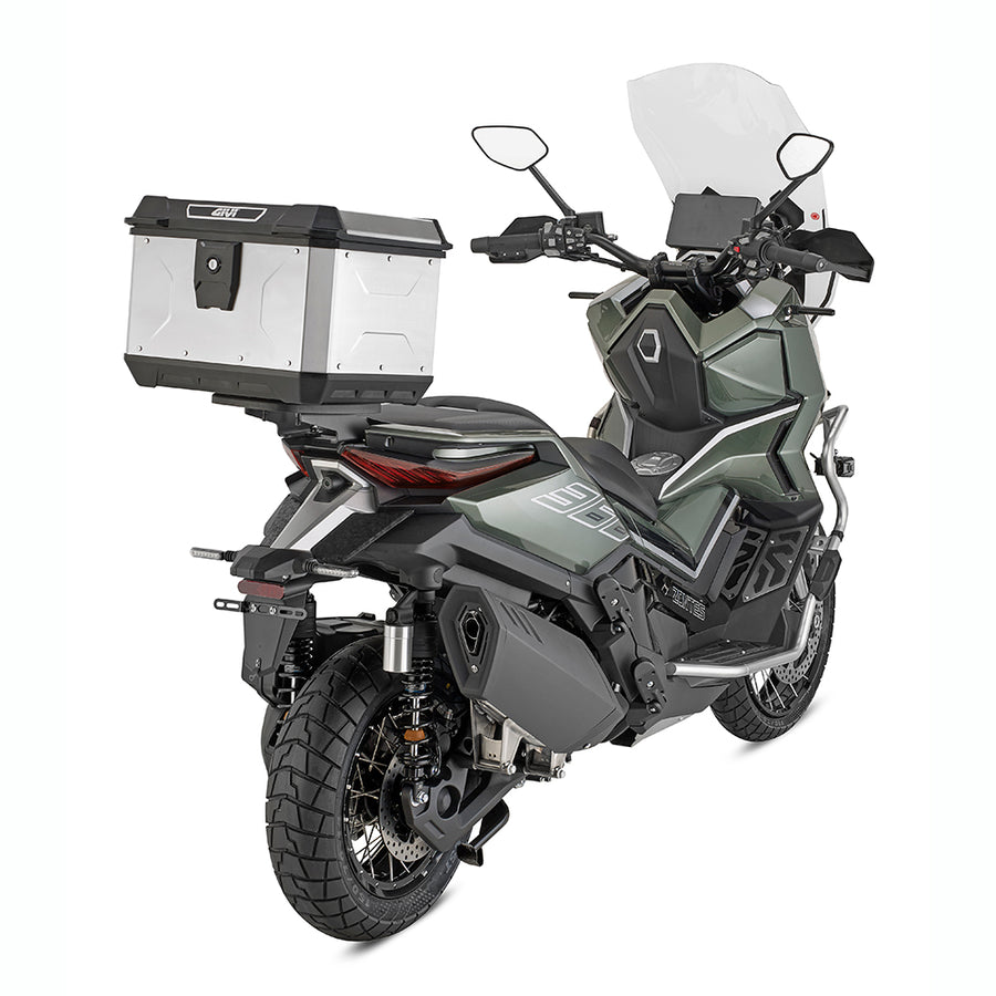 ALPINA Monolock Topcase aus Aluminium natur – 44 Liter, mit Universalplatte und Montagekit