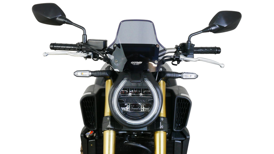 Honda CB 650 R [2024-] – Detailní záběr na závodní obrazovku „NRM“.