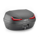 E455 Simply IV Monolock horní kufr, s deskou – 45 L., černý, s červenými reflektory
