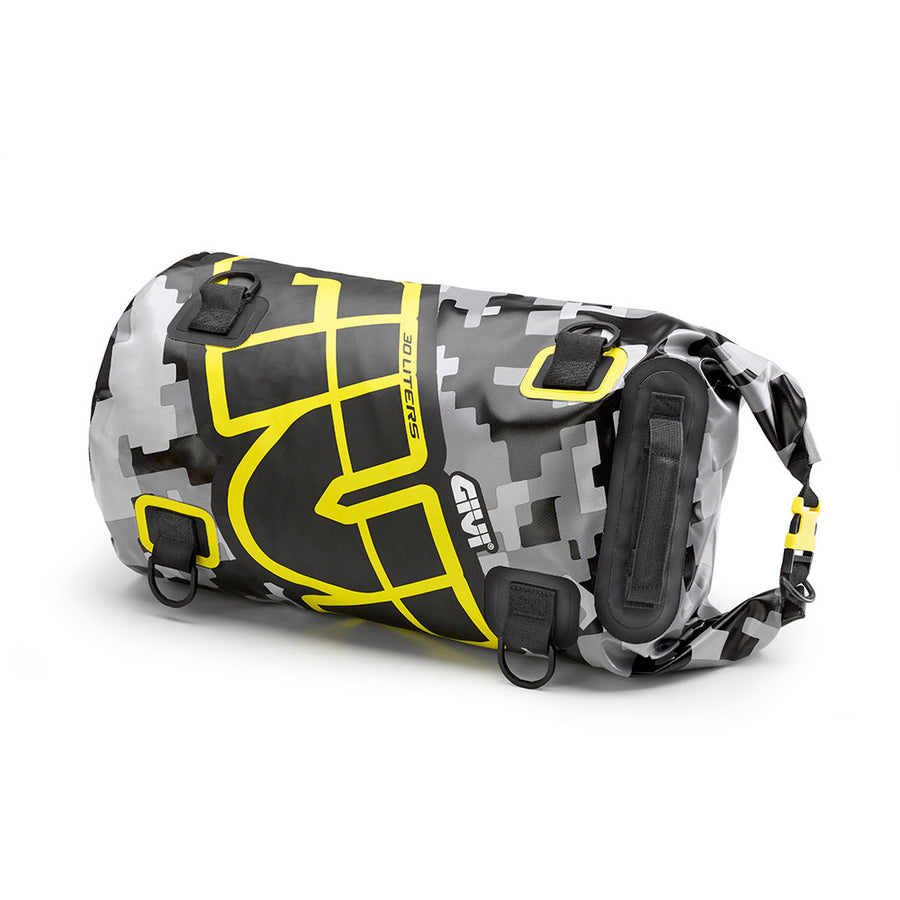[GIVI] – Easy-T Waterproof – Luggage Roll 30 L – šedý maskovací design, neonově žluté nápisy