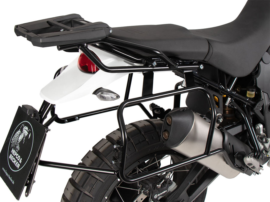 Ducati DesertX Rally [2024-2026] - Kofferträgerset Cutout schwarz inkl. Xplorer Cutout silber Kofferset