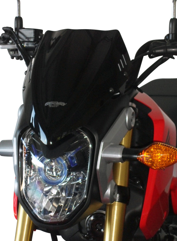 Honda MSX 125 [2013-2015] – Pohled zepředu na závodní obrazovku „NR“.