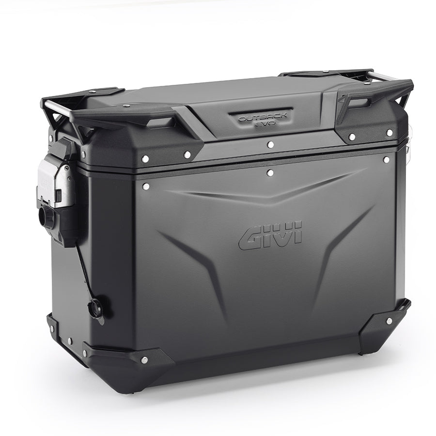 Hliníkový boční kufr Trekker Outback EVO 37, černý – pravý, 37 litrů / SMART SECURITY LOCK