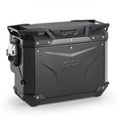 Hliníkový boční kufr Trekker Outback EVO 40, černý - odsazený do strany, pravý, SMART SEC. ZÁMEK