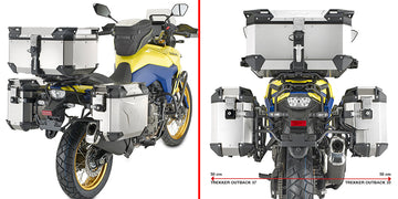 Suzuki V-Strom 800 DE [GIVI] - ocelový trubkový nosič bočních kufrů PL ONE-FIT s pravým bočním přesazením pro trekaře