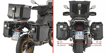 Kove X Pro 800 [GIVI] - ocelový trubkový nosič bočních kufrů PL ONE-FIT s pravým bočním odsazením pro Trekker Outback
