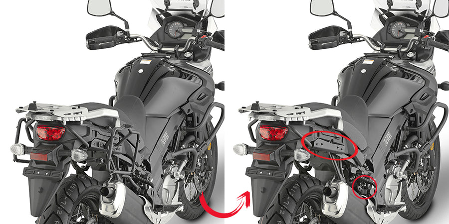 Suzuki DL 650 V-Strom [GIVI] - Odnímatelný boční nosič kufrů pro pouzdra MONOKEY® nebo RETRO FIT, který není kompatibilní s