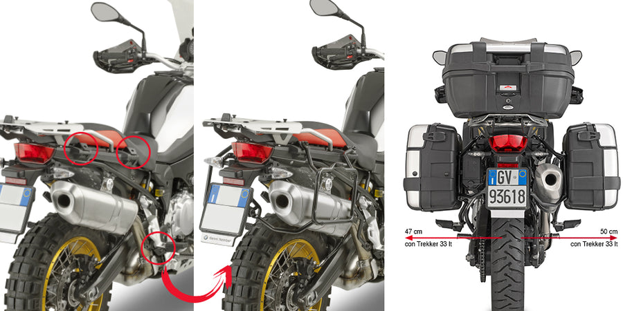 BMW F 900 GS Adventure [GIVI] - Odnímatelný boční nosič kufrů pro pouzdra MONOKEY® nebo RETRO FIT