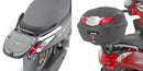 Yamaha D'elight 125 [GIVI] - Nosič topcase pro pouzdra MONOLOCK®, použijte MONOLOCK® dodávaný v kufru