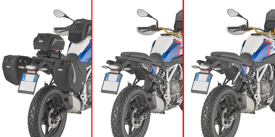 BMW F 450 GS [GIVI] - Pár specifických zatahovacích stealth držáků vyrobených z technopolymeru vyztuženého skelnými vlákny s