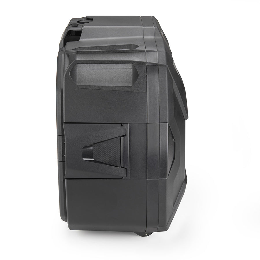Monokey Koffer XSPACE schwarz, mit Cover aus Alu – Optik Textur, erweiterbar von 27 auf 36 Liter