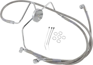 Harley Davidson Flhr [DRAG SPECIALTIES] – Sada brzdového vedení z nerezové oceli, prodloužená