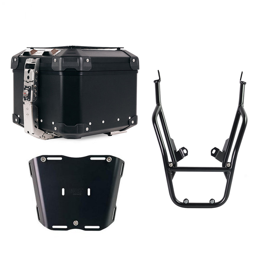 BMW F 900 GS [2023-] - Atlas 44L Universal-Aluminium-Topcase + Gepäckträger mit Soziusgriffen