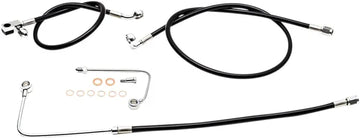 Harley Davidson FLS [LA CHOPPERS] - Black Braided Brake Line Kit