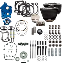 Harley-Davidson FLFBS 1923 Softail Fat Boy 117 [2026] - 129" Power Package Motorleistungs-Kit – Oberfläche: Schwarz, Hervorgehobene Lamellen – Merkmal: Schwarze Stößelstangenrohre – Bild 4