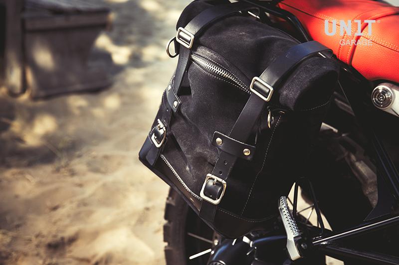 BMW R nineT 1200 Scrambler [2016-2023] - Seitentasche aus Leder + rechtsseitiger Rahmen
