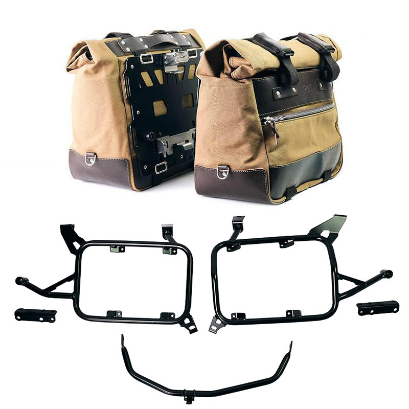 BMW F 850 GS [2018-2024] - Paar Cult-Seitentaschen Canvas 40 l – 50 l + Paar Aluminiumplatten + Alu-Kofferrahmen und ADV