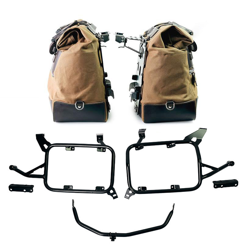 BMW F 900 GS Adventure [2024-] - Paar Cult-Seitentaschen Canvas 40 l – 50 l + Paar Aluminiumplatten + Alu-Kofferrahmen BMW F900GS ADV
