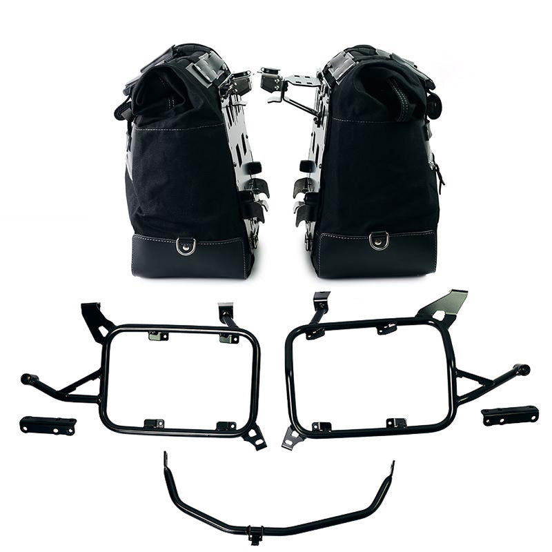BMW F 900 GS Adventure [2024-] - Paar Cult-Seitentaschen Canvas 40 l – 50 l + Paar Aluminiumplatten + Alu-Kofferrahmen BMW F900GS ADV