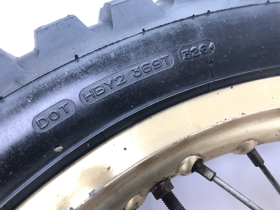 Yamaha XT 500 1U6 [1981] - Zlatý paprskový ráfek zadního kola 1,85 x 18" s bubnovou brzdou