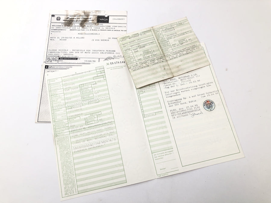 Moto Guzzi California III VY Integrale [1990] - Rám s papíry