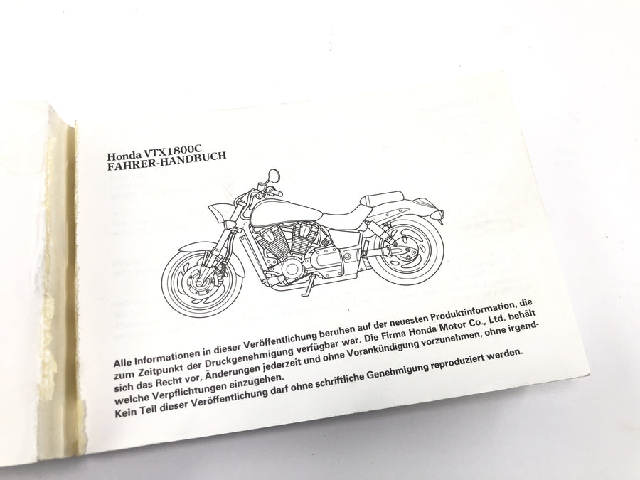 Honda VTX 1800 SC46 [2004] - Návod k obsluze Návod k obsluze Návod k obsluze pouze v němčině