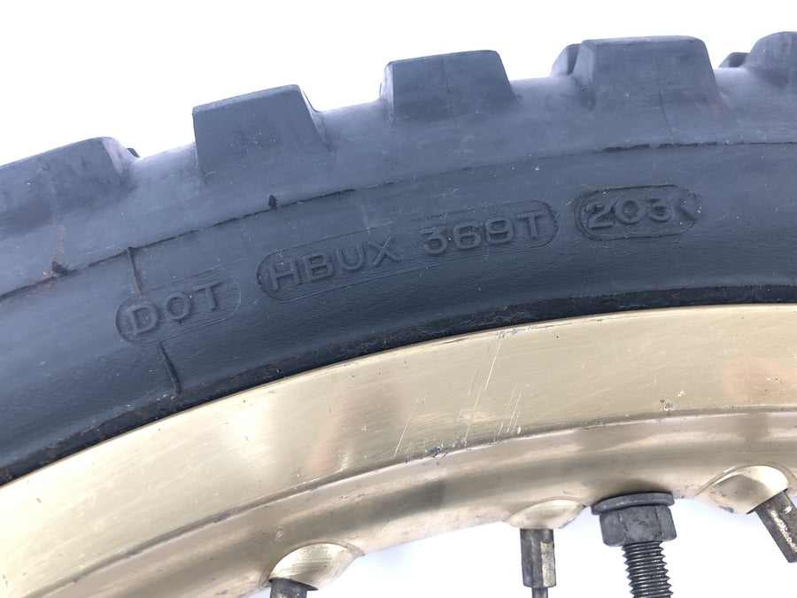Yamaha XT 500 1U6 [1981] - ráfek předního kola zlaté paprskové kolo 1,85 x 21" s bubnovou brzdou