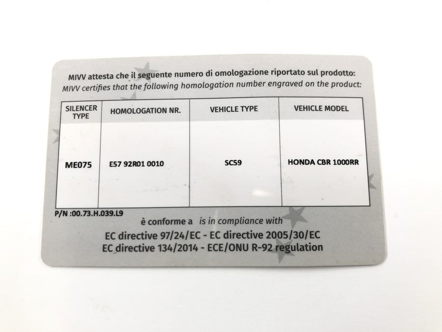 Honda CBR 1000 RR SC59 [2008] - Tlumič MIVV nasouvací zadní tlumič výfuku