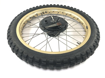 Yamaha XT 500 1U6 [1981] - ráfek předního kola zlaté paprskové kolo 1,85 x 21" s bubnovou brzdou
