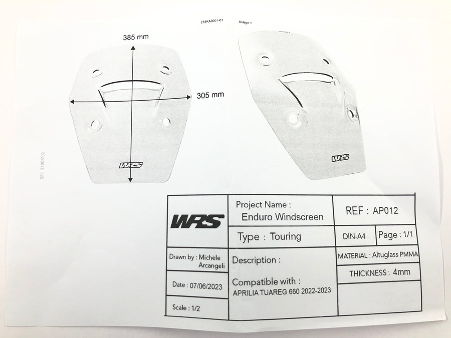Aprilia Tuareg 660 - WRS Windshield Touring tónovaná