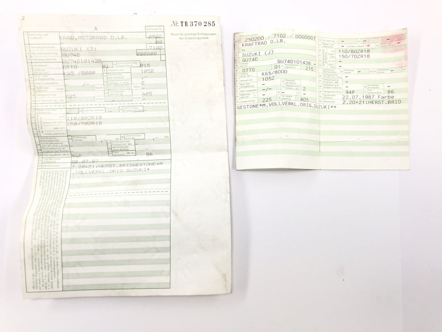 Suzuki GSX R 1100 GU74D [1987] - Rám hlavního rámu s papíry
