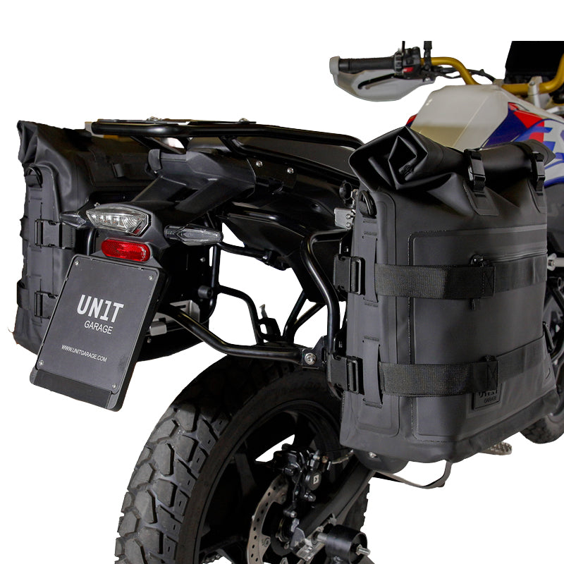 BMW F 450 GS [2026-] - Zwei Khali-Seitentaschen TPU 35L - 45L + Paar Aluminiumplatten + Atlas Aluminium-Satteltaschenrahmen