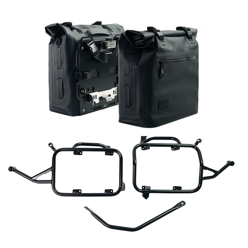 BMW F 900 GS [2023-] - Zwei Khali TPU-Seitentaschen 35 l – 45 l + Paar Aluminiumplatten + Aluminium-Kofferrahmen