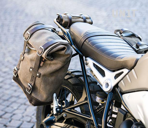 BMW R nineT 1200 Urban G/S (nízký výfuk) [2017-2023] - boční taška Scram ze štípenky 22L-30L + rám Double NineT