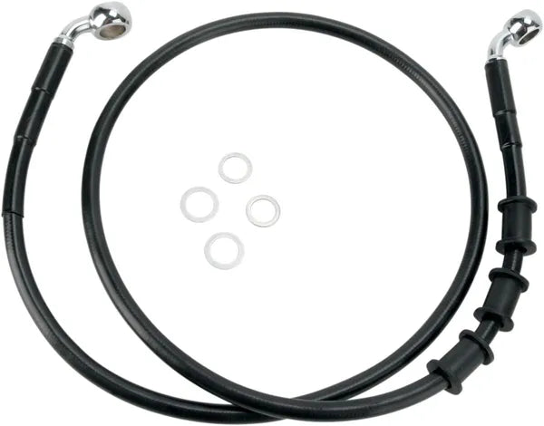 Harley Davidson FLS [DRAG SPECIALTIES] - Černá vinylová sada prodlouženého brzdového vedení