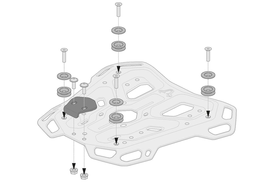 [SW-MOTECH] - Sada adaptérů pro nosič zavazadel ADVENTURE-RACK, TRAX ADV/ION/EVO, černá – obrázek 2