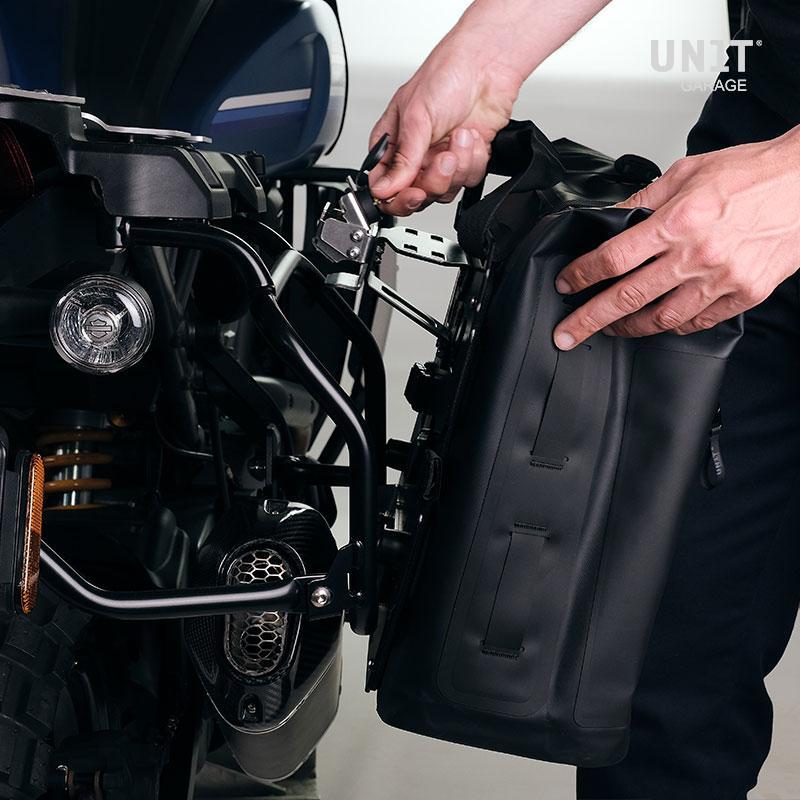 BMW R nineT 1200 Pure [2017-2023] - Aluminiumplatte + Schnellkupplung und Verschluss aus Edelstahl (Schalldämpferseite)