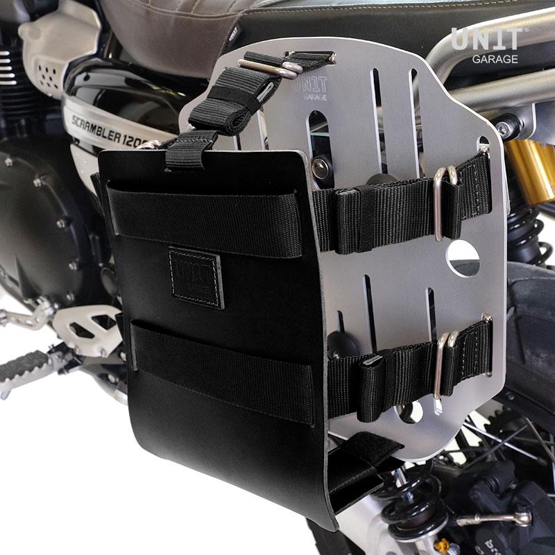 BMW R 1300 GS [2024–2026] - Aluminium-Taschenhalter mit verstellbarer Lederfront und Schnellkupplung + Rahmen rechts